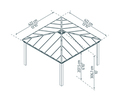 Paviljong Dallas 422 x 422 cm Canopia by Palram